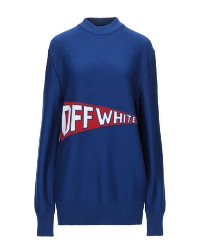 Off-white Stretch Wool Blend Sweater In Blue