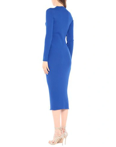 Shop Versace Midi Dress In Bright Blue