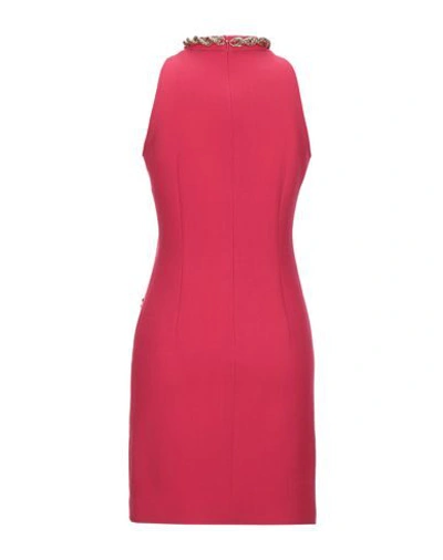 Shop Moschino Woman Mini Dress Fuchsia Size 8 Virgin Wool, Polyester, Elastane In Pink
