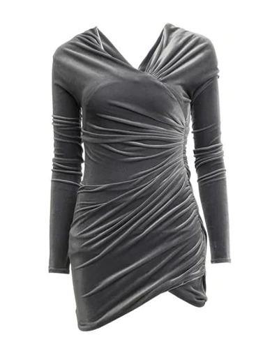 Shop Alexandre Vauthier Woman Short Dress Grey Size 8 Polyester, Elastane