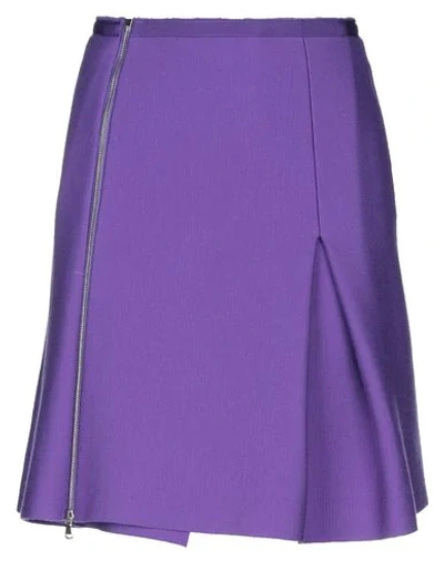 Shop Moschino Knee Length Skirts In Purple