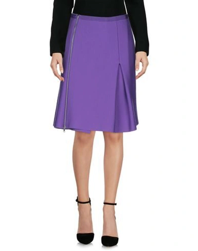 Shop Moschino Knee Length Skirts In Purple