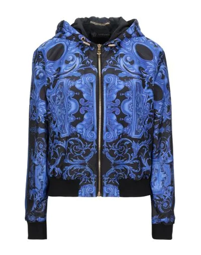 Shop Versace Bomber In Blue