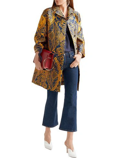 Shop Mary Katrantzou Overcoats In Yellow