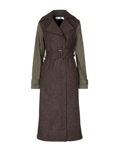 Shop Victoria Beckham Coat In Cocoa