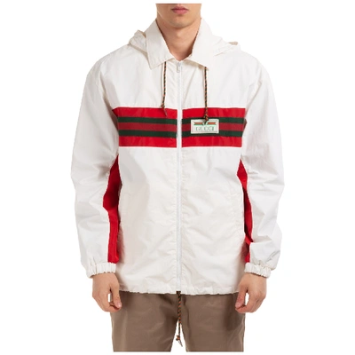 Shop Gucci Men's Outerwear Jacket Blouson Hood In White