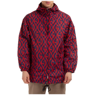 Shop Gucci Men's Outerwear Jacket Blouson Hood In Red