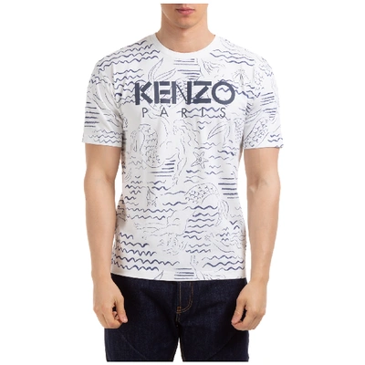 Shop Kenzo Men's Short Sleeve T-shirt Crew Neckline Jumper Mermaids In White