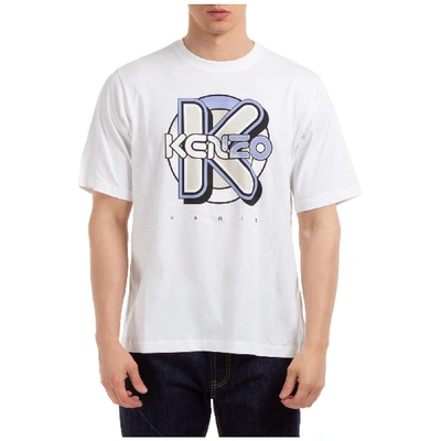 Shop Kenzo Men's Short Sleeve T-shirt Crew Neckline Jumper Wetsuit In White
