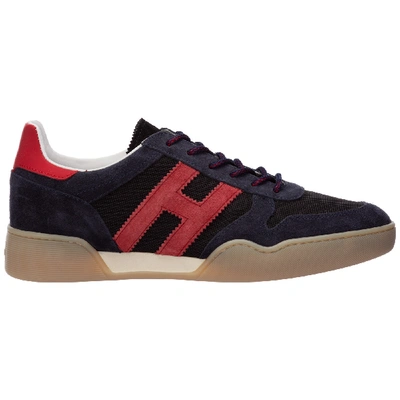 Shop Hogan Men's Shoes Suede Trainers Sneakers H357 In Blue