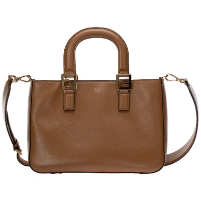Shop Fendi Women's Handbag Cross-body Messenger Bag Purse  Ff In Brown