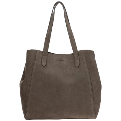 Shop Hogan Women's Suede Shoulder Bag In Grey