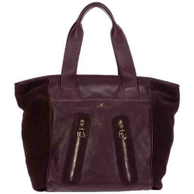 Shop Hogan Women's Leather Shoulder Bag In Purple