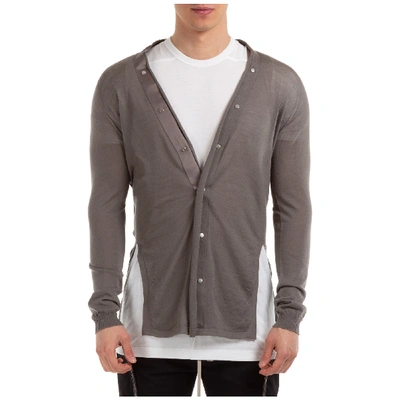Shop Rick Owens Men's Jumper Sweater Cardigan In Grey