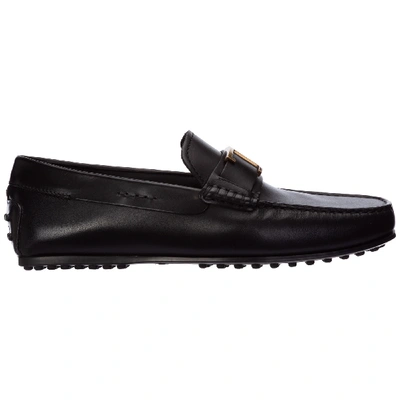 Shop Tod's Men's Leather Loafers Moccasins  Gommini In Black