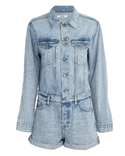 Shop Grlfrnd Renata Denim Playsuit In Denim-lt