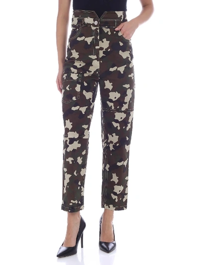 Shop Pinko Nemo Pants In Camouflage In Green
