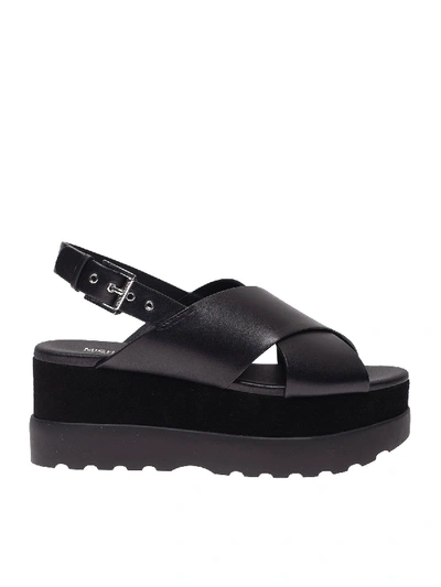 Shop Michael Kors Becker Flatform Sandals In Black