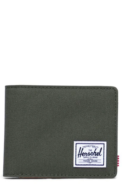 Shop Herschel Supply Co Hank Rfid Bifold Wallet In Dark Olive