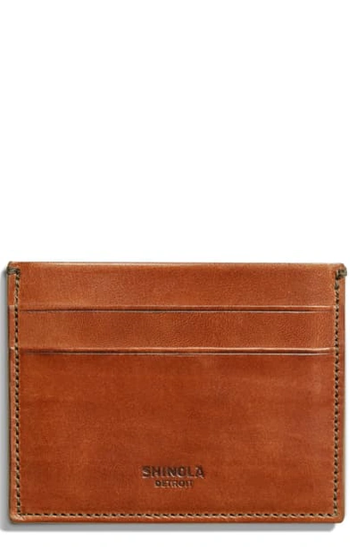 Shop Shinola Harness Leather Card Case In Bourbon