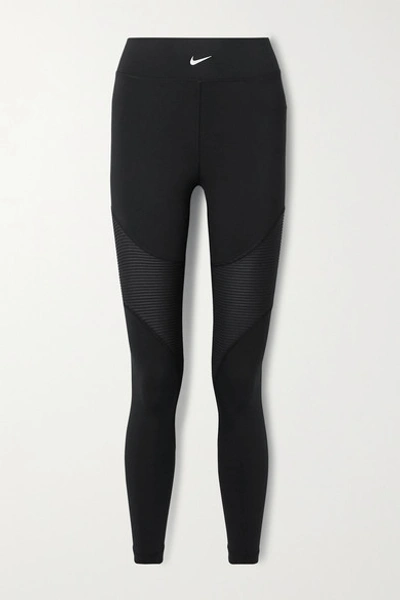 Shop Nike Pro Paneled Aeroadapt Stretch Leggings In Black