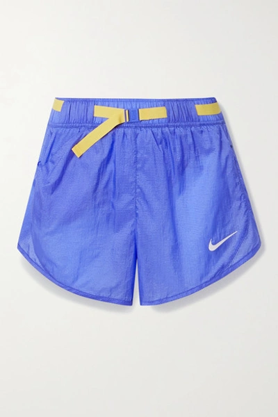 Shop Nike Icon Clash Belted Ripstop Shorts In Blue