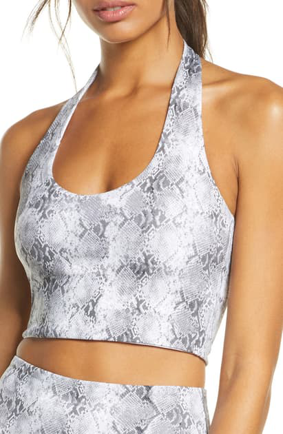 snake print sports bra
