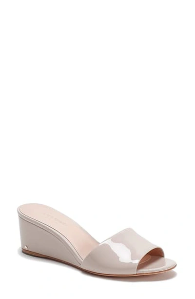Shop Kate Spade Willow Wedge Slip-on Sandal In Tusk Leather
