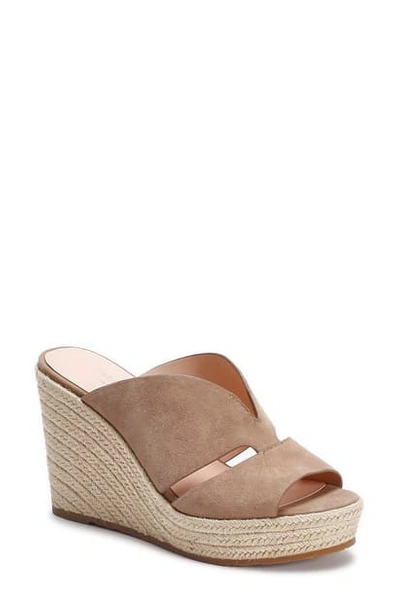 Shop Kate Spade Tropez Wedge Slide Sandal In Roasted Almond Leather