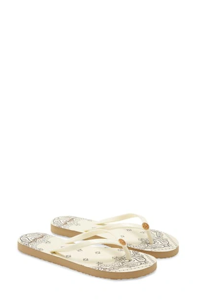 Shop Tory Burch Thin Flip Flop In New Ivory/ Ivory Americana