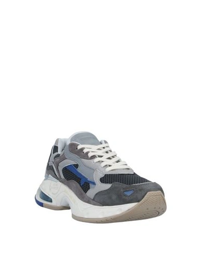 Shop Premiata Man Sneakers Grey Size 8 Soft Leather, Textile Fibers