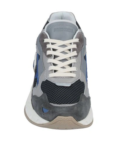 Shop Premiata Man Sneakers Grey Size 8 Soft Leather, Textile Fibers