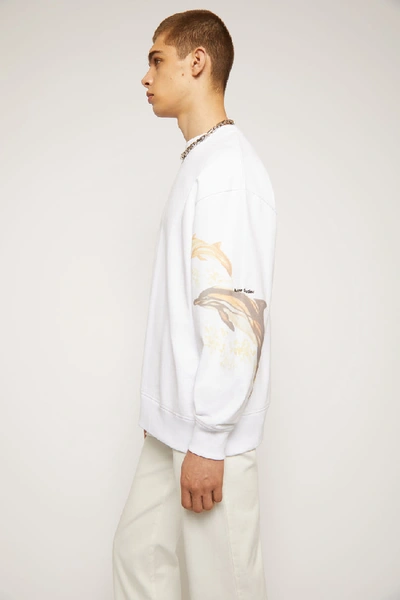 Shop Acne Studios Dolphin Print T-shirt Optic White