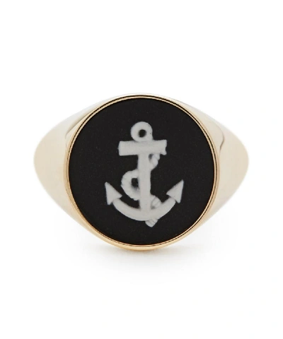 Shop Ferian 9ct Gold Wedgwood Anchor Round Signet Ring
