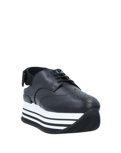Hogan Lace-up Shoes In Black