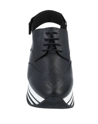 Hogan Lace-up Shoes In Black