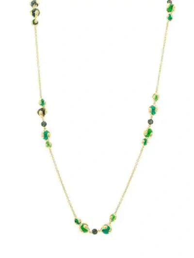 Shop Marina B Women's 18k Yellow Gold, Tsavorite & Green Quartz Chain Necklace