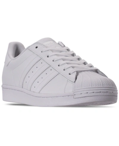 Shop Adidas Originals Originals Men's Superstar Casual Sneakers From Finish Line In Feather White