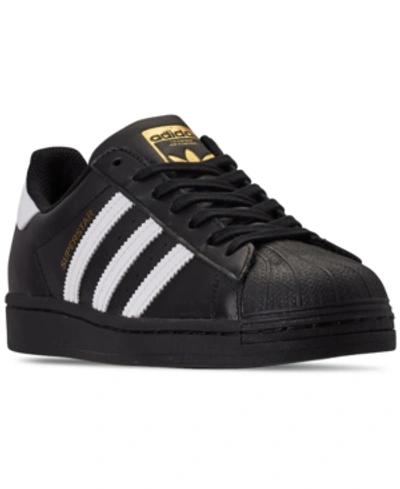 Shop Adidas Originals Men's Superstar Casual Sneakers From Finish Line In Core Black, Feather White