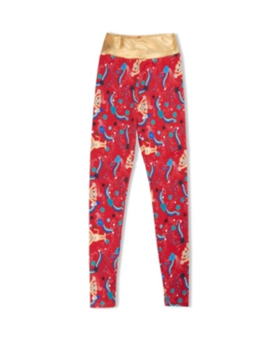 Shop Girl Power Sport Little Girls Lioness Active Leggings With Metallic Waist Pants In Red