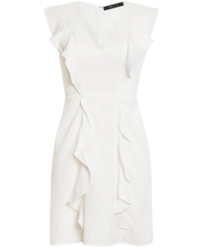 Shop Bcbgmaxazria Ruffled Mini Dress In Off White