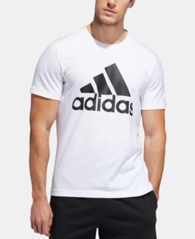Shop Adidas Originals Adidas Men's Badge Of Sport Logo T-shirt In White/black