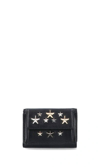 Shop Jimmy Choo Studded Tri-fold Wallet