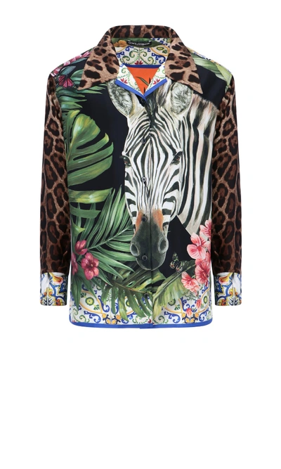Shop Dolce & Gabbana Zebra Shirt In Multicolor