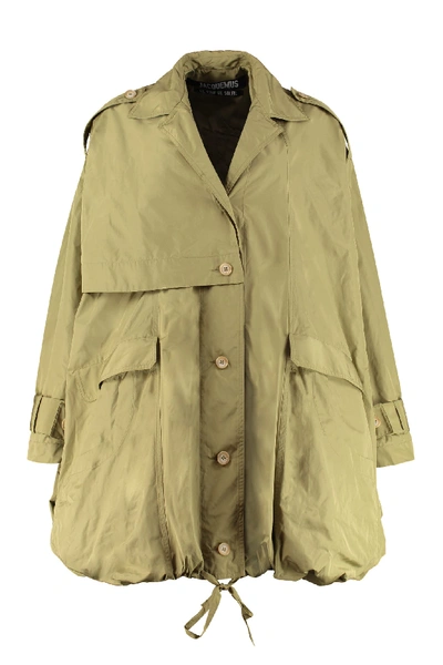 Shop Jacquemus Ouro Technical Fabric Parka In Green