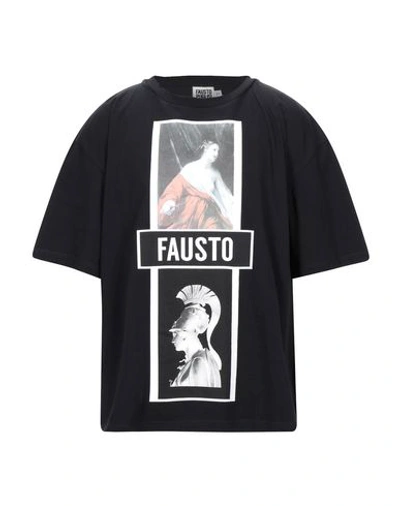 Shop Fausto Puglisi Man T-shirt Black Size S Cotton