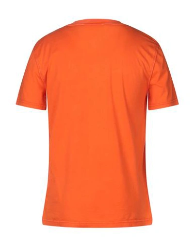 Shop Moschino Man T-shirt Orange Size 38 Cotton