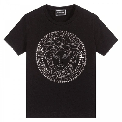 Shop Versace Studded  Medusa T-shirt In Black