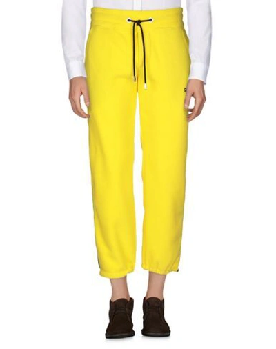 Shop Gcds Man Pants Yellow Size Xs Polyester