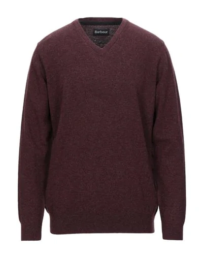 Shop Barbour Man Sweater Burgundy Size S Wool In Maroon
